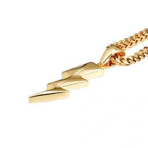 Urban Jewelry Mens Stainless Steel lightning Gold Pendants Design for Men