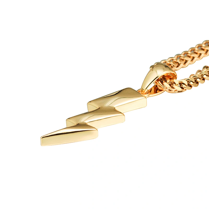 Urban Jewelry Mens Stainless Steel lightning Gold Pendants Design for Men