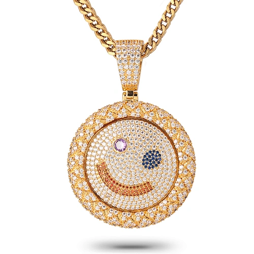 Missjewelry Hip Hip Jewelry New Design 18k Gold Plated Emoji Pendant