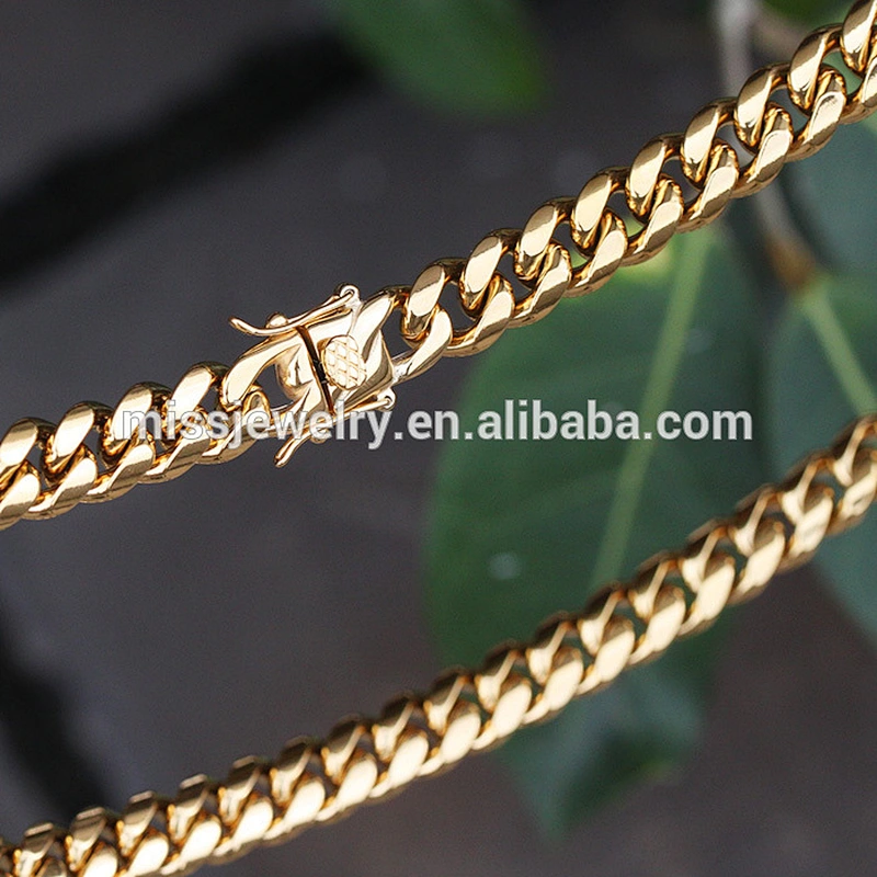 Wholesale Hip Hop stainless steel pvd cuban link gold chain