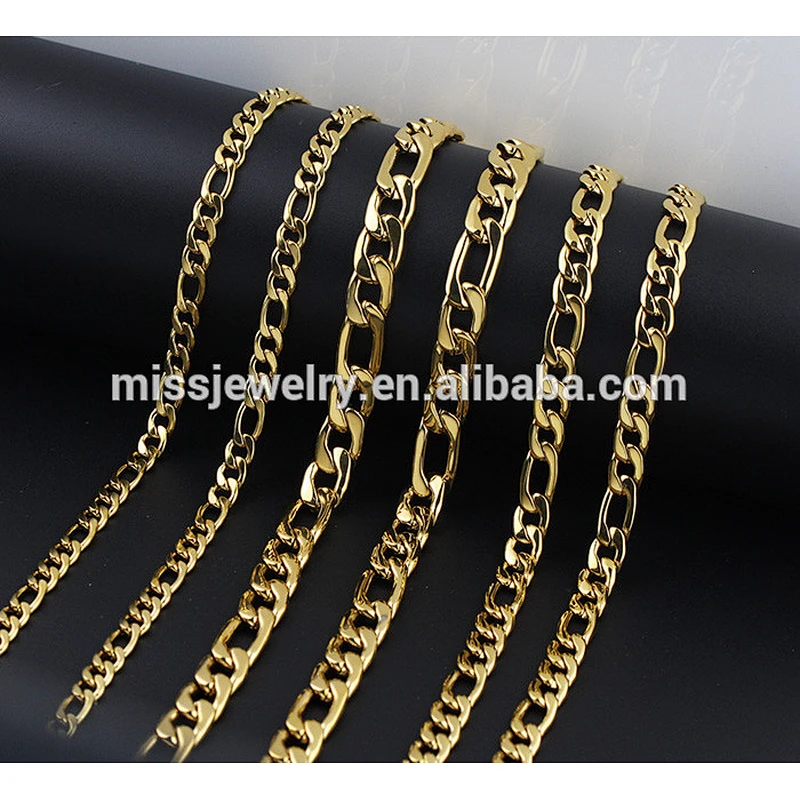 14k Gold Fiagro Chain Necklace Men