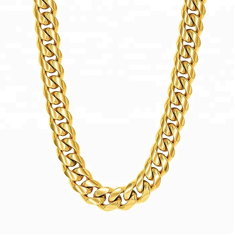 Miss Jewelry 14k 10mm 16mm 18mm 16mm 24mm Gold Micro Pave Brass CZ Miami Cuban Chain Necklace