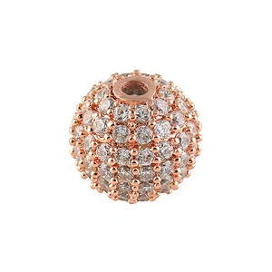 Miss Jewelry Attractive Design Accessory With Bling Zircon Gold Plated Ball Beads