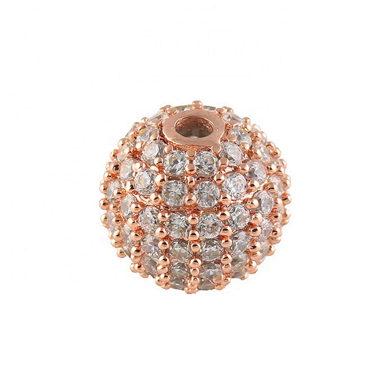 Miss Jewelry Attractive Design Accessory With Bling Zircon Gold Plated Ball Beads
