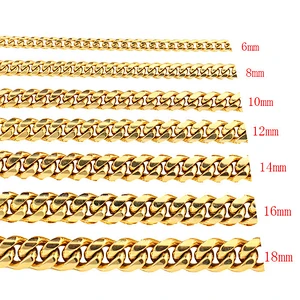 Missjewelry High Quality Necklace Brass 14k Gold Miami Cuban Link Chain