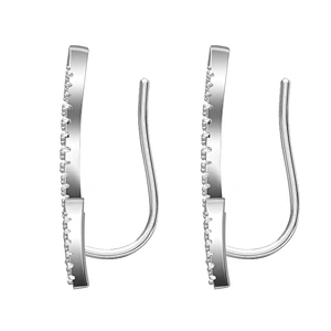 Miss Jewelry 925 Sterling Silver India Diamond Paved Earrings For Women