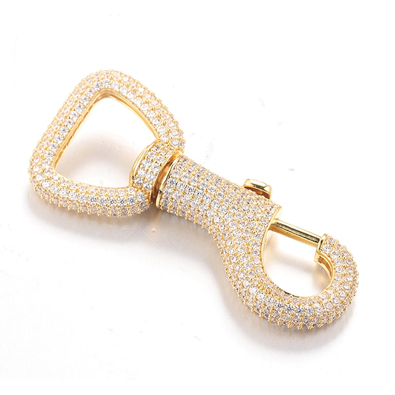 Wholesale Gold Iced Out Lobster Clasp Custom Logo Key Chain