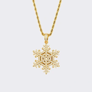 Iced Out Square Silver CZ Spider Pendant Necklace Gold