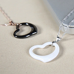 China factory jewelry unique heart shape women ceramic chain necklace