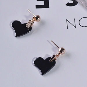 Custom paved diamond rose gold jewelry wedding women pottery earrings