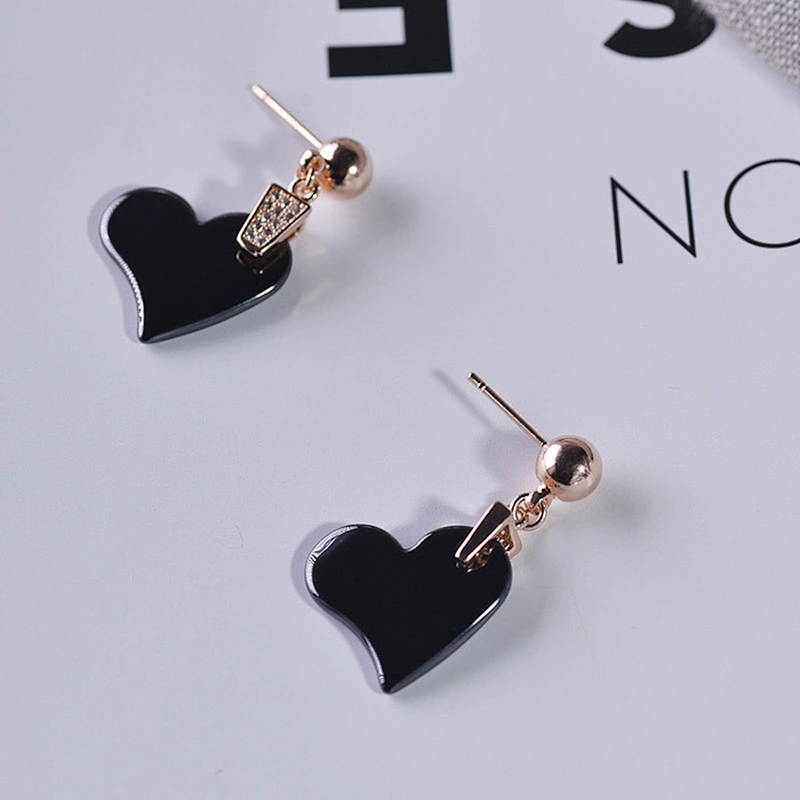 Custom paved diamond rose gold jewelry wedding women pottery earrings