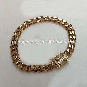 Mens Steel Bracelet  Design 18k Gold for Men