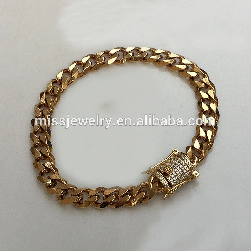 Mens Steel Bracelet  Design 18k Gold for Men