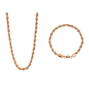 Miss Jewelry Ladies rope chain braided bracelet gold tone vogue design