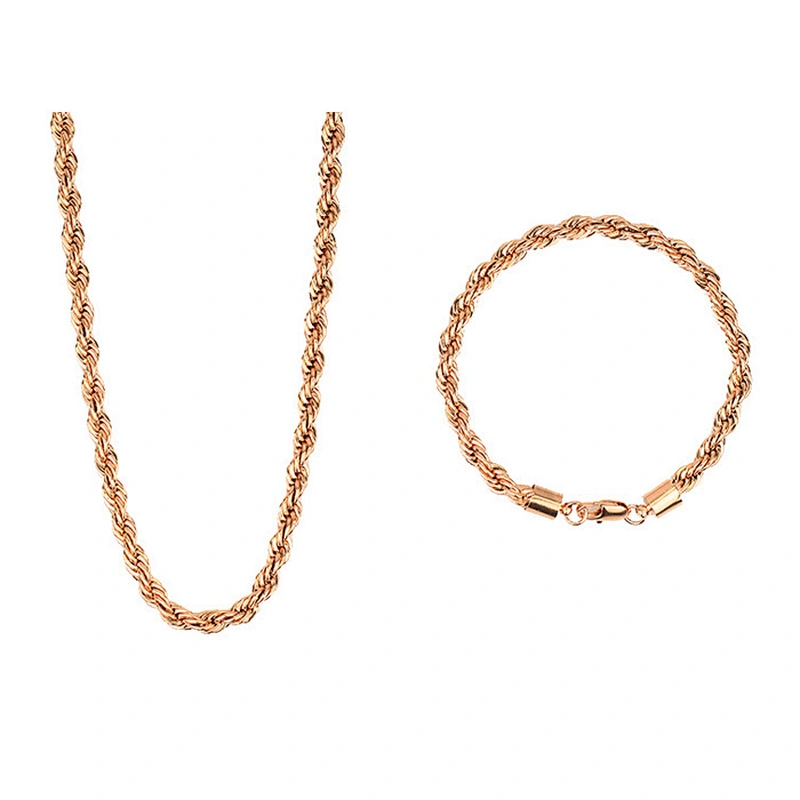 Miss Jewelry Ladies rope chain braided bracelet gold tone vogue design