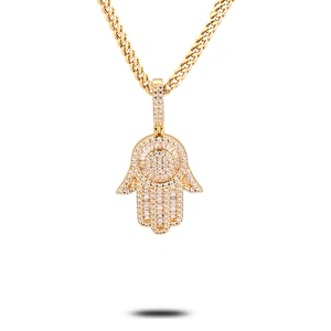 Men Gold Necklace With Customized Ice Pendant