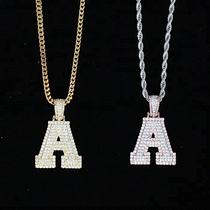 Missjewelry High Quality 925 Sterling Silver Jewelry  Alphabet Letter Necklace Pendant Hip Hop Jewelry