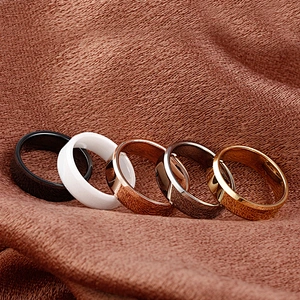 Wholesale gold plated womens wedding rings ceramic jewellery