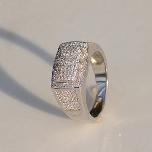 Turkey Mens Brass Cz Iced Ring