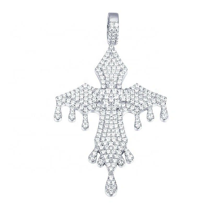 Missjewelry High Quality New Design Gold Plated CZ Cross Pendant, Diamond Dripping Ankh Pendant Necklace