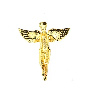 Brass Jewellery Gold Pendant Designs Men with Angle Wing Necklace