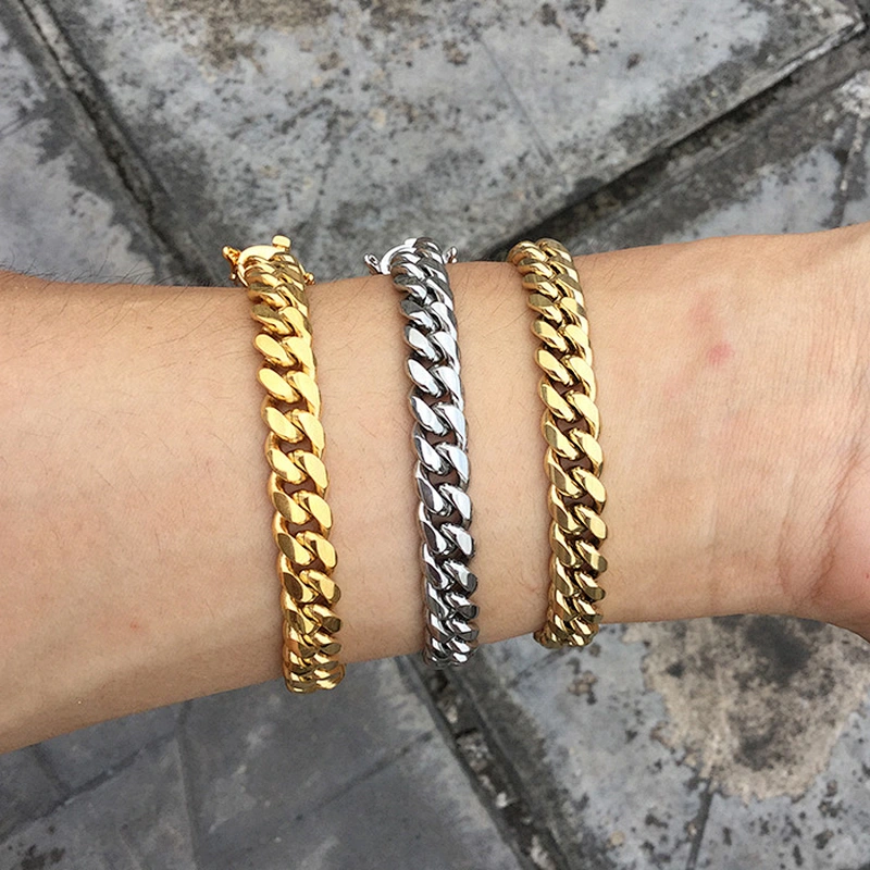 Hip Hop Gold Cuban Link Bracelet Men