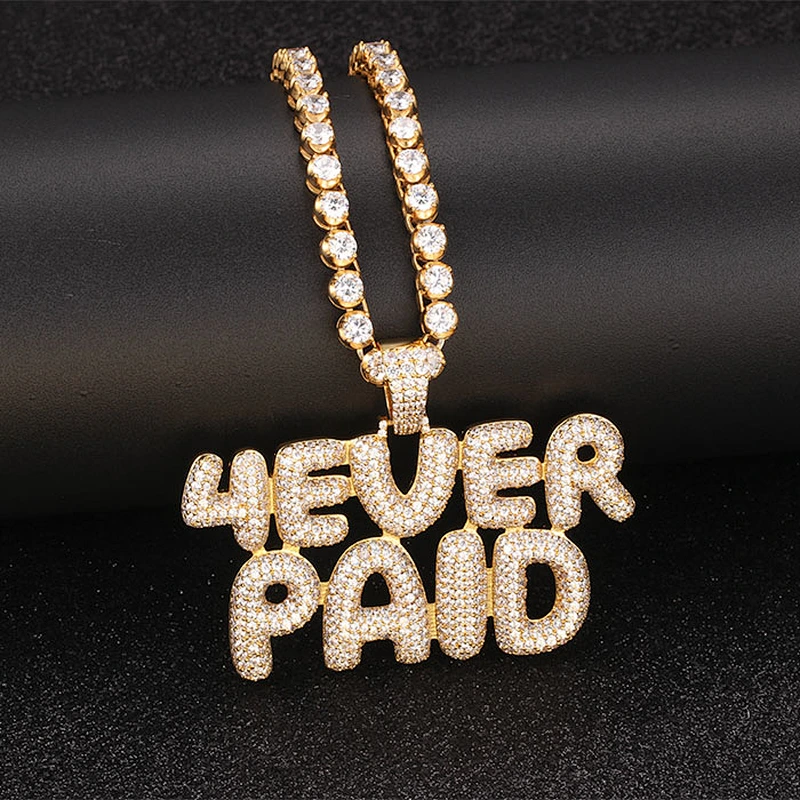 Low MOQ New Custom Iced Out Urban Jewelry Initial Letter Pendant Hip Hop
