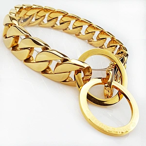 Wholesale Stainless Steel Gold Plated Dog Training Collar