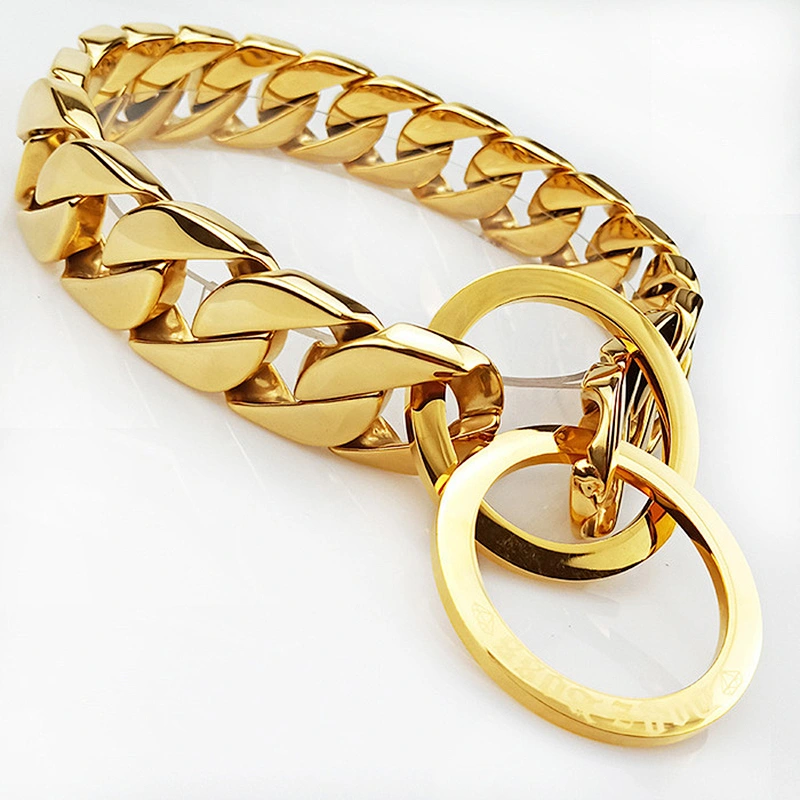 Wholesale Stainless Steel Gold Plated Dog Training Collar