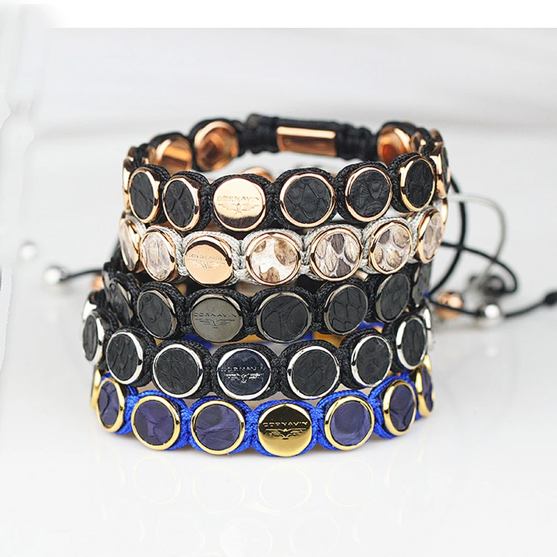 Wholesale Exotic Genuine Stingray Leather Beads Bracelet Mens Jewellery
