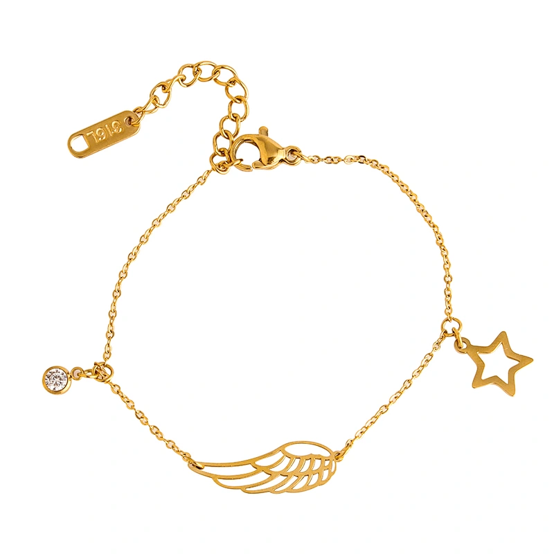 Miss Jewelry Fashion New Design Gold Feather Bracelet Luxury Jewelry Women