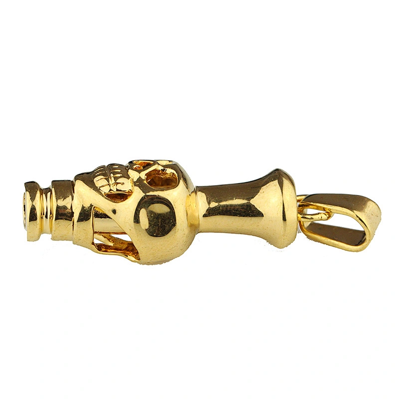 Custom Jewellery 18k Gold Plated Skull Pendant