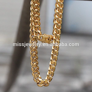 Wholesale Hip Hop stainless steel pvd cuban link gold chain