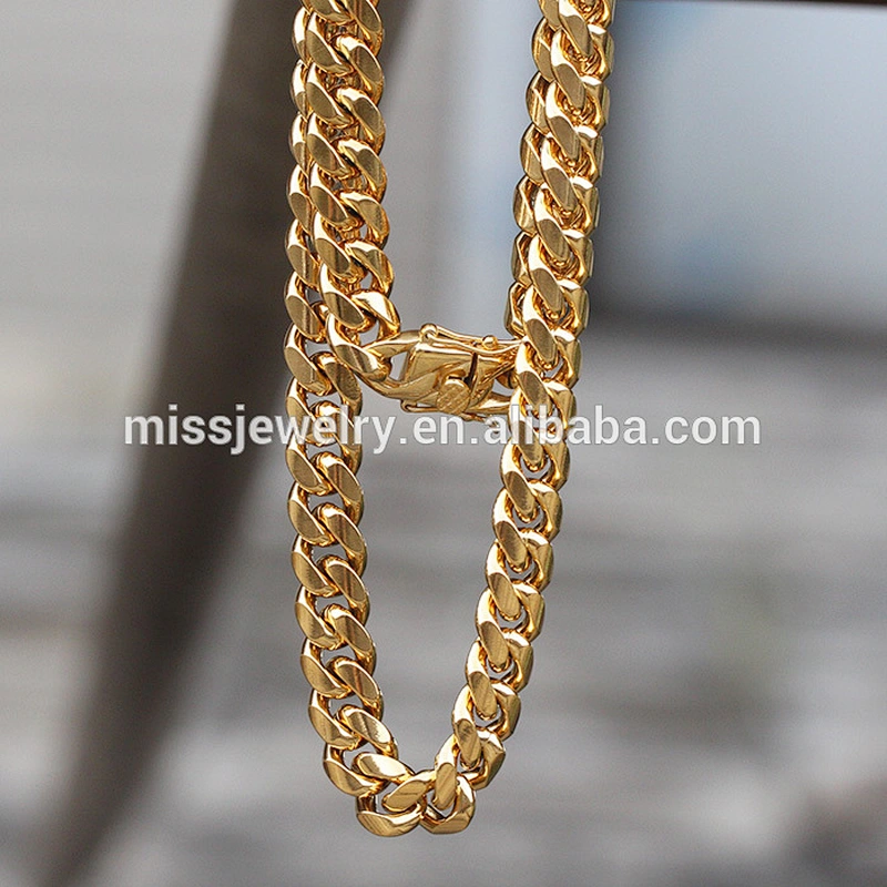 Wholesale Hip Hop stainless steel pvd cuban link gold chain