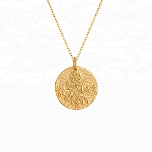 Miss Jewelry Charm Lion Head Gold Coin Pendant 925 Sterling Silver Jewelry