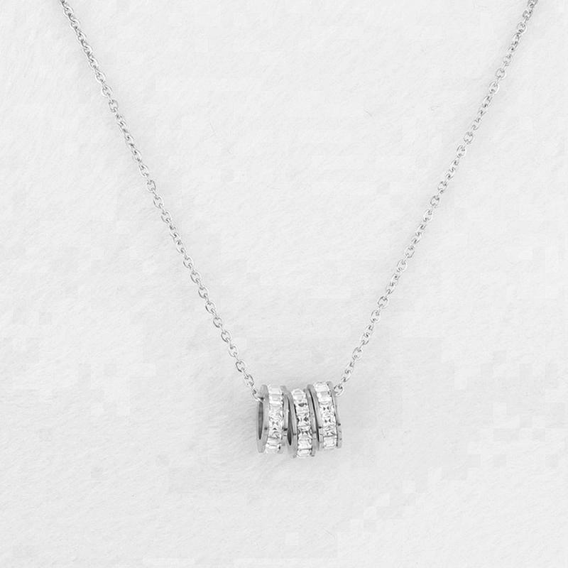 Miss Jewelry Cheap 10mm 316l Stainless Steel 10 Gram Gold CZ Necklace Designs for Women And Girls