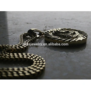 Missjewelry Round Stainless Steel Jesus Head Pendant Design, Hp Hop Gold Coin Pendant