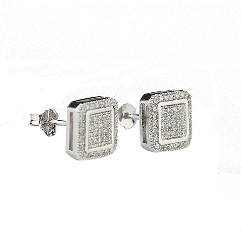 Sterling silver plated punk earring, 18k gold steel earing