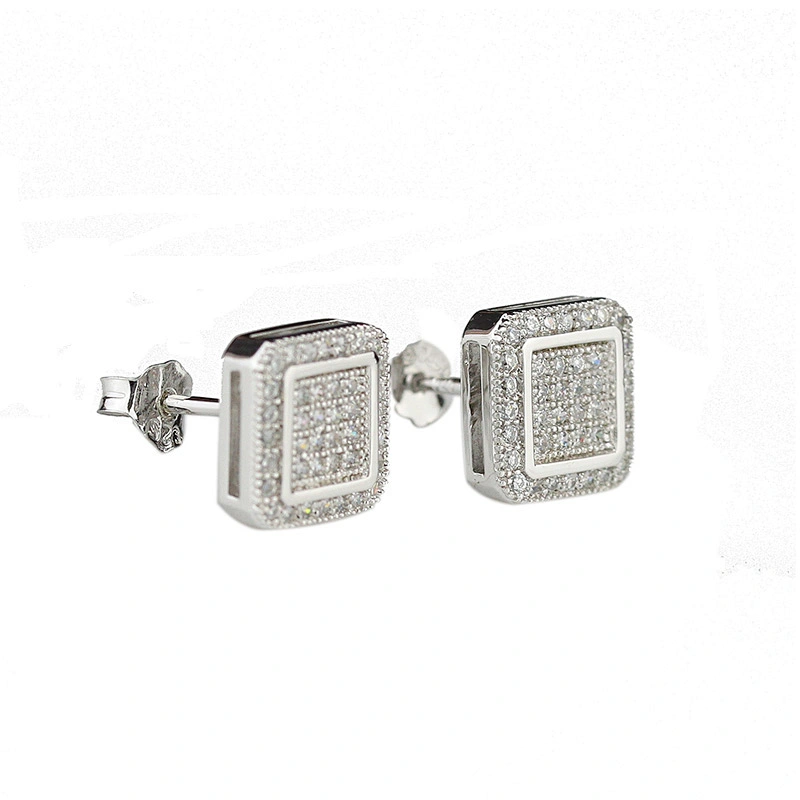 Sterling silver plated punk earring, 18k gold steel earing