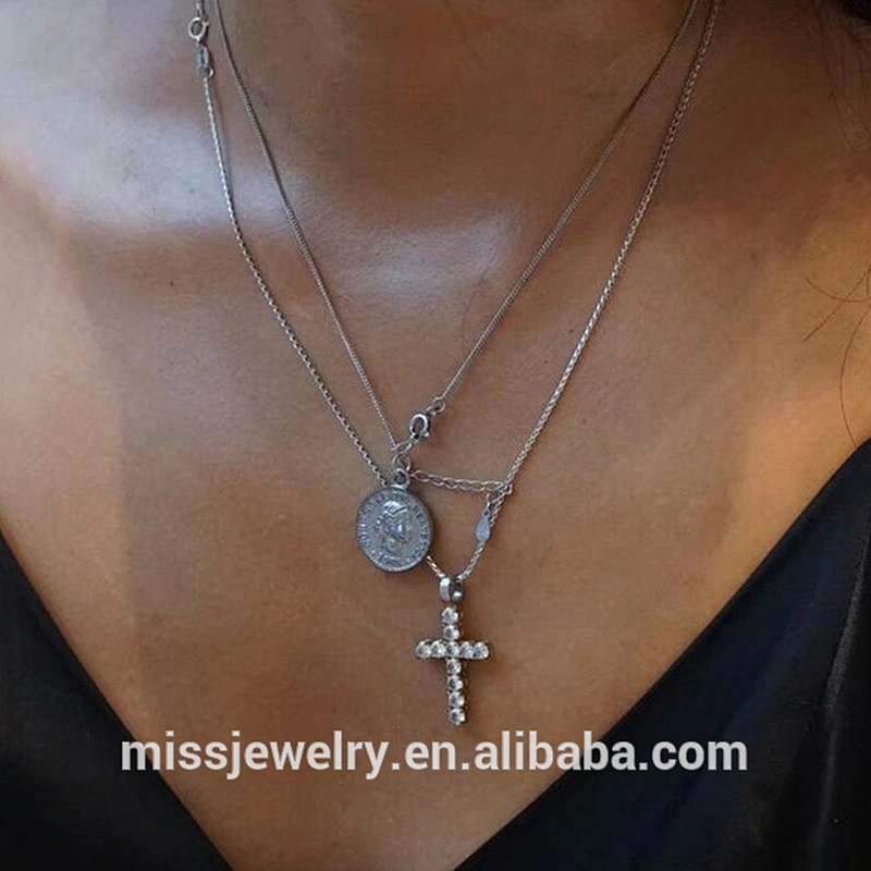 Miss Jewelry Micro Zircon Ankh Cross Pendant Jewelry
