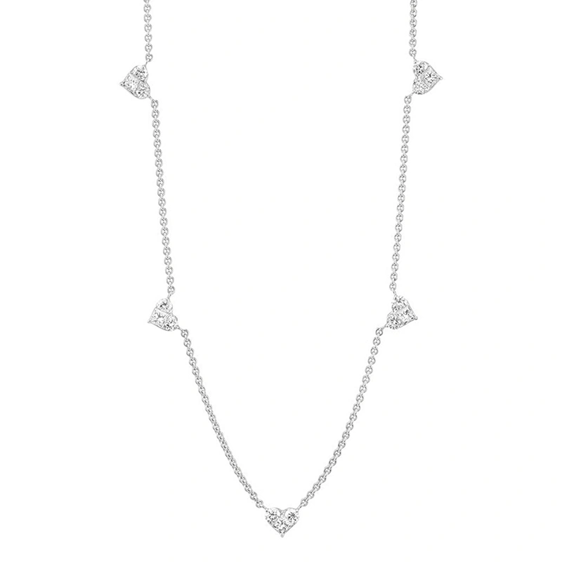 Miss Jewelry Cheap New Designs 14k Gold 5 Heart Necklace Wholesale