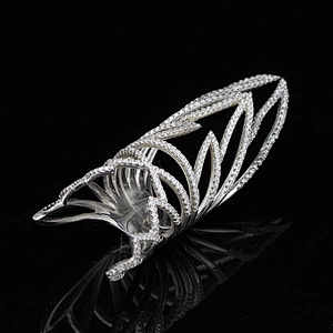 Missjewelry fashion long full finger ring with bling CZ diamond