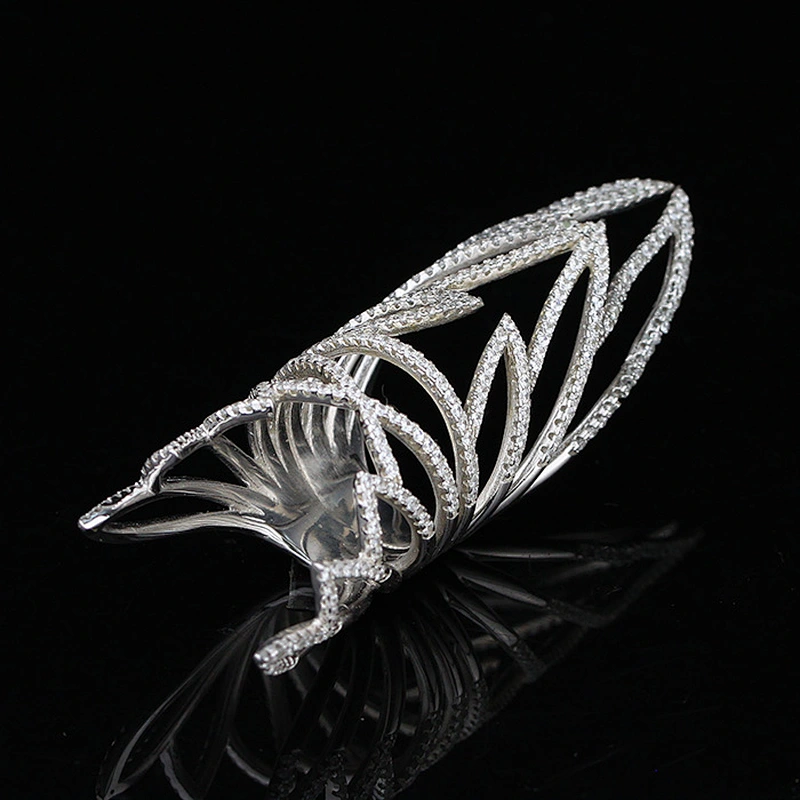 Missjewelry fashion long full finger ring with bling CZ diamond