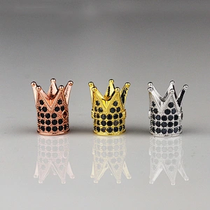 Custom Sterling Silver Crown Beads Diamond