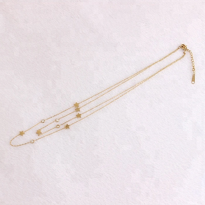 Jewelry Double Gold Chains Necklace for Women