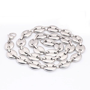 Fancy Long Mens Stainless Steel 18Kgp Gold Plated Jewelry Link Chain Necklace