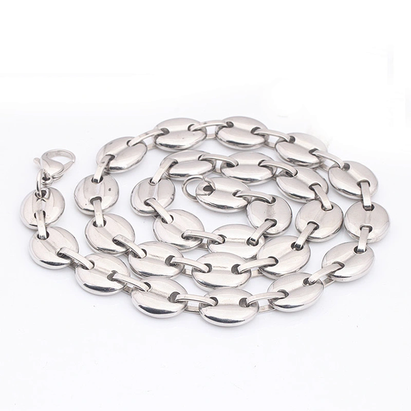 Fancy Long Mens Stainless Steel 18Kgp Gold Plated Jewelry Link Chain Necklace