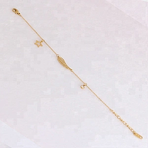 Miss Jewelry Fashion New Design Gold Feather Bracelet Luxury Jewelry Women