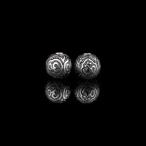 Missjewelry 18K plated sterling silver metal alloy custom logo beads for jewelry making, CZ Micro Pave om Beads