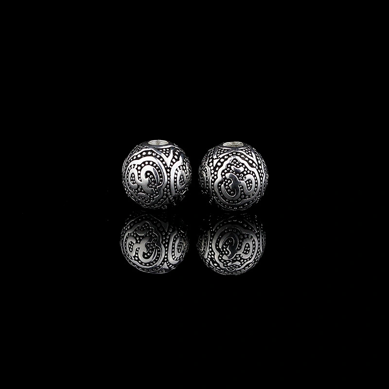Missjewelry 18K plated sterling silver metal alloy custom logo beads for jewelry making, CZ Micro Pave om Beads